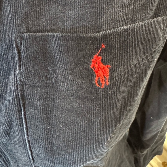 Polo by Ralph Lauren Navy Long Sleeve Corduroy Button up Dress - Picture 3 of 5